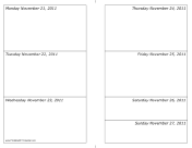 Calendar for Week of 11/21/2011 (landscape) calendar