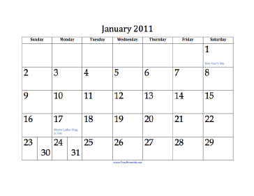 2011 Calendar (12 pages) Calendar