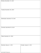 Calendar for Week of 12/27/2010 calendar