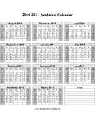 2010-2011 Academic Calendar