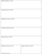 Calendar for Week of 01/17/2011 calendar