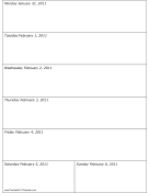 Calendar for Week of 01/31/2011 calendar