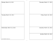 Calendar for Week of 03/14/2011 (landscape) calendar