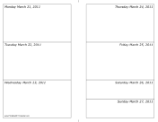 Calendar for Week of 03/21/2011 (landscape) calendar