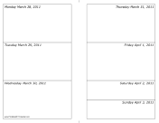 Calendar for Week of 03/28/2011 (landscape) calendar