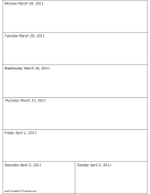 Calendar for Week of 03/28/2011 calendar