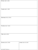 Calendar for Week of 07/04/2011 calendar