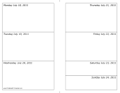 Calendar for Week of 07/18/2011 (landscape) calendar