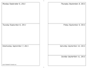 Calendar for Week of 09/05/2011 (landscape) calendar