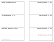 Calendar for Week of 11/14/2011 (landscape) calendar