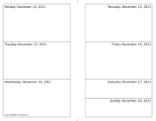 Calendar for Week of 12/12/2011 (landscape) calendar